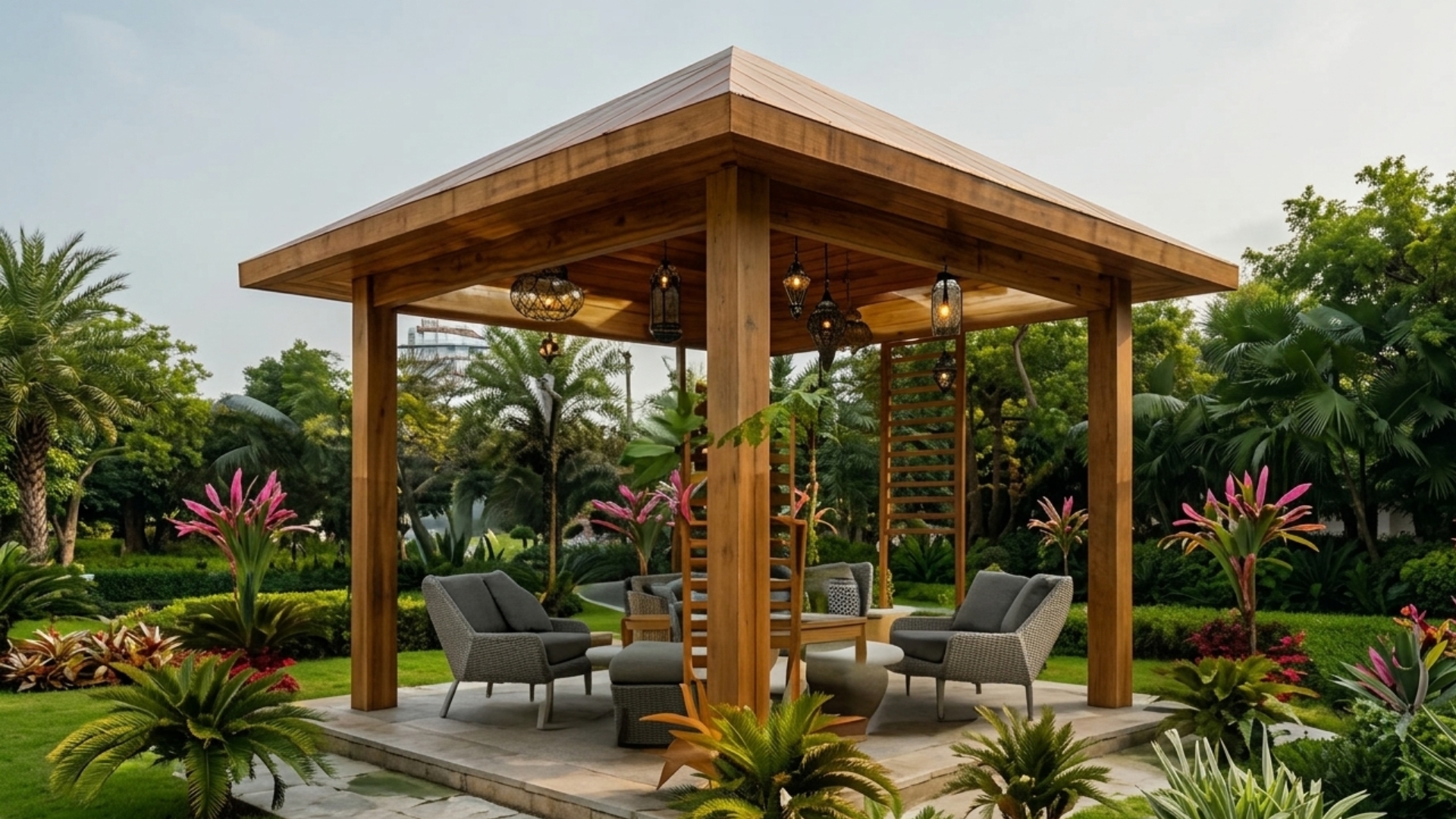 Gazebo en los jardines