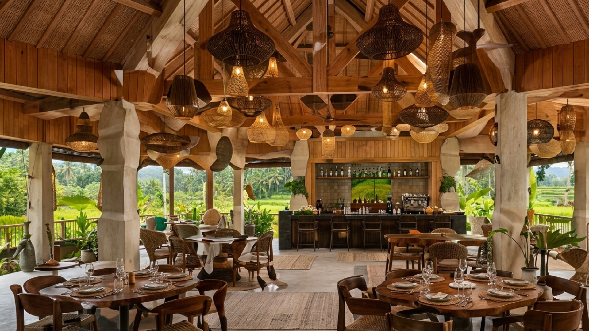 Restaurante de techo abierto